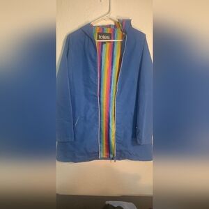Totes Blue Raincoat with Rainbow Lining